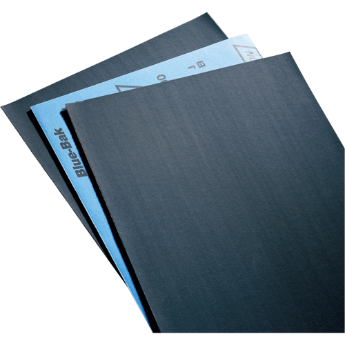 Papier abrasif en feuilles de papier - Feuilles de 9" x 11" &agrave; l'&eacute;preuve de l'eau Blue-Bak T414, 9" x 11", Grain 220, Carbure de silicium OCP Construction Supplies