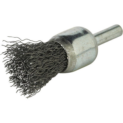Brosse &agrave; fils cr&ecirc;p&eacute;s avec moyeu, 3/4", Fils 0,014", Tige 1/4" OCP Construction Supplies