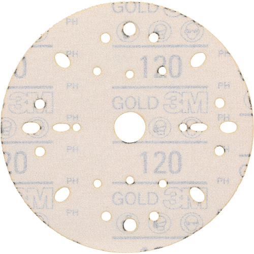 Disque abrasif dor&eacute; Hookit, dia 6", Grain 120, Oxyde d'aluminium, Poids C OCP Construction Supplies