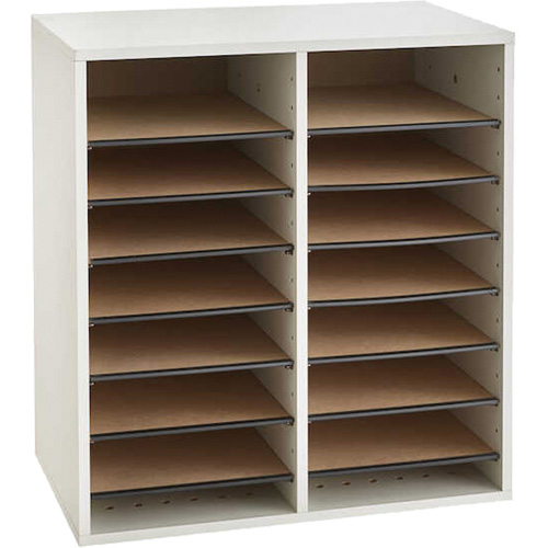 Casier &agrave; compartiments r&eacute;glable pour documentation, Stationnaire, 16 fentes, Bois, 19-1/2" la x 11-3/4" p x 21" h OCP Construction Supplies