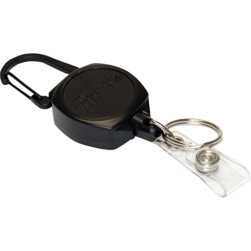 Self Retracting ID Badge and Key Reel, Zinc Alloy Metal, 24" Cable, Carabiner Attachment OCP Construction Supplies