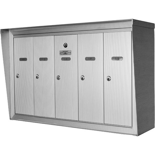 Boîtes aux lettres plateforme unique, Fixation Mural, 16" x 5-1/2", 8 portes, Aluminium OCP Construction Supplies