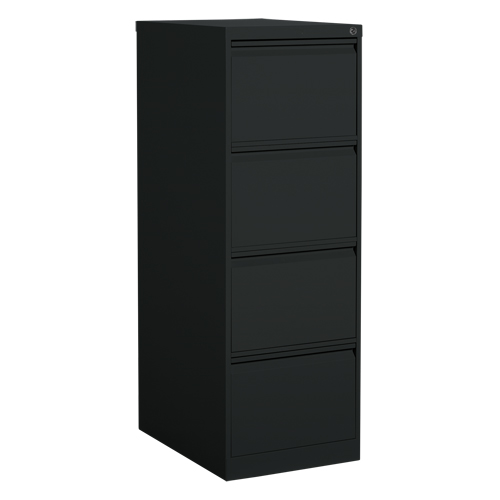 Vertical Filing Cabinet, Steel, 4 Drawers, 18-1/7" W x 25" D x 52" H, Black OCP Construction Supplies
