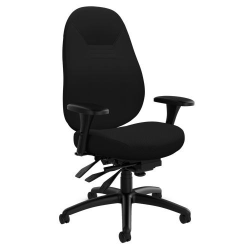 Chaise confortable &agrave; dos moyen, Polyester, Noir, Capacit&eacute; 300 lb OCP Construction Supplies