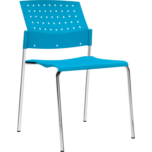 Chaises sans accoudoirs empilables, Plastique, Hauteur 33", Capacit&eacute; 300 lb, Bleu OCP Construction Supplies