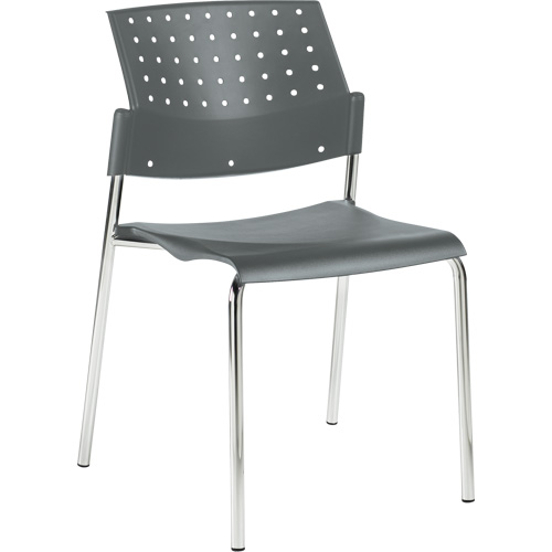Chaises sans accoudoirs empilables, Plastique, Hauteur 33", Capacit&eacute; 300 lb, Gris OCP Construction Supplies