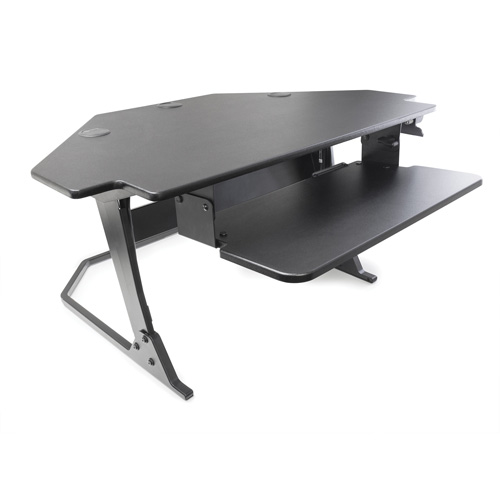 Poste de travail assise/debout pour bureau de coin Goya, Mod&egrave;le de bureau, 20" h x 42" la x 37-4/5" p, Noir OCP Construction Supplies