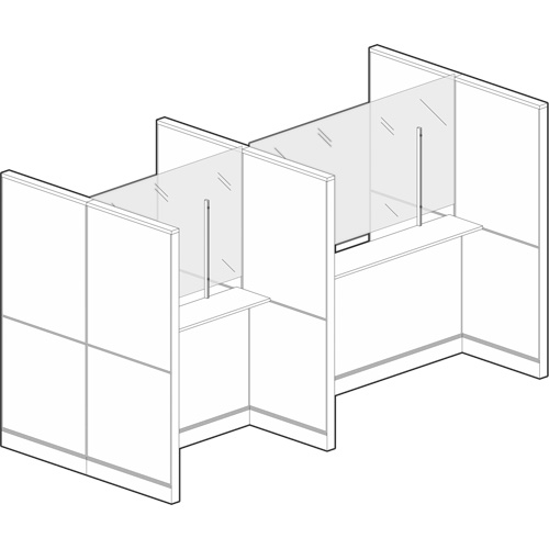 Clamp Mount Sneeze Guard, 48" W x 36" H OCP Construction Supplies