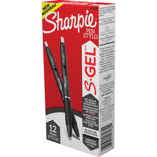 S-Gel Pen, Black, 0.7 mm, Retractable OCP Construction Supplies