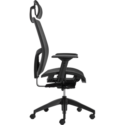 Format+ High-Back Weight-Sensing Synchro-Tilter with Headrest, Mesh, Black, 300 lbs. Capacity OCP Construction Supplies