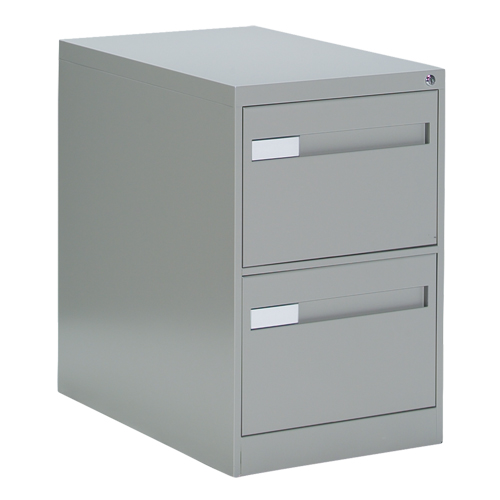 Vertical Filing Cabinet with Recessed Drawer Handles, 2 Drawers, 18.15" W x 26.56" D x 29" H, Grey OCP Construction Supplies