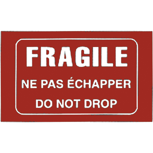 &eacute;tiquettes pour traitement sp&eacute;cial bilingues Fragile, 5" lo x 3" la, Blanc/rouge OCP Construction Supplies