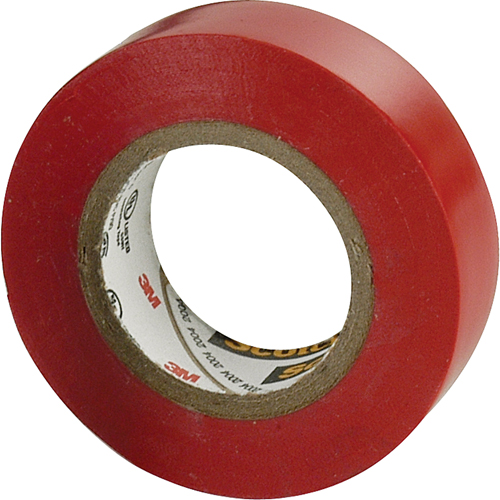 Rubans en vinyle pour codage en couleurs 35 Scotch, 12,7 mm (1/2") x 6,1 m (20'), Rouge, 7 mils OCP Construction Supplies