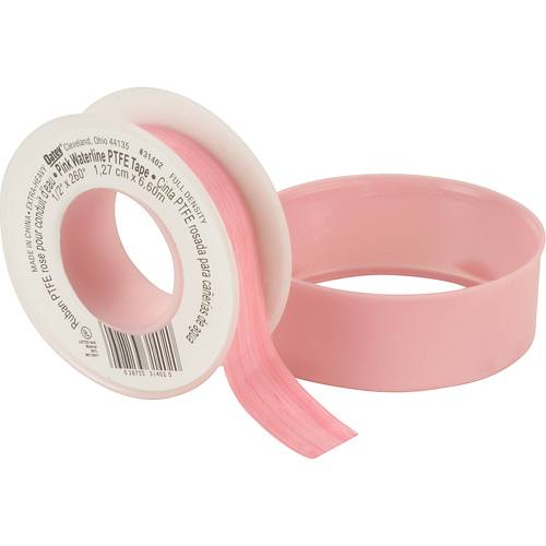 Ruban en Teflon - Pour filets de conduite d'eau, 260" lo x 1/2" la, Rose OCP Construction Supplies
