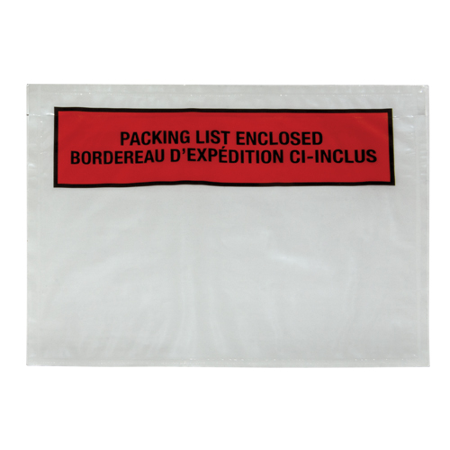 Packing List Envelope, 7" L x 5-1/2" W, Backloading Style OCP Construction Supplies