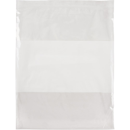 White Block Poly Bags, Reclosable, 15" x 12", 2 mils OCP Construction Supplies