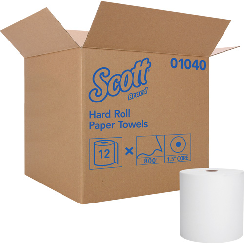 Serviettes en rouleaux durs Essential de Scott, 1 pli, Standard, 800' lo OCP Construction Supplies