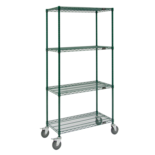 Wire Shelf Cart, Epoxy Finish, 36" x 69" x 18", 800 lbs. Capacity OCP Construction Supplies
