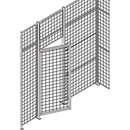 Standard-Duty Wire Mesh Partition Swing Door, 3' W x 7' H OCP Construction Supplies