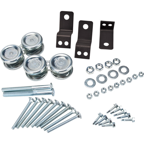 Ensemble de quincaillerie pour porte coulissante de partition en treillis m&eacute;tallique OCP Construction Supplies