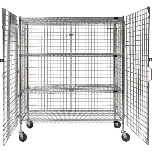 Security Cart, Chrome Plated, 60" x 69" x 24", 500 lbs. Capacity OCP Construction Supplies