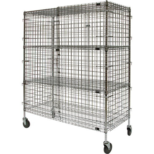 Security Cart, Chrome Plated, 60" x 69" x 24", 500 lbs. Capacity OCP Construction Supplies