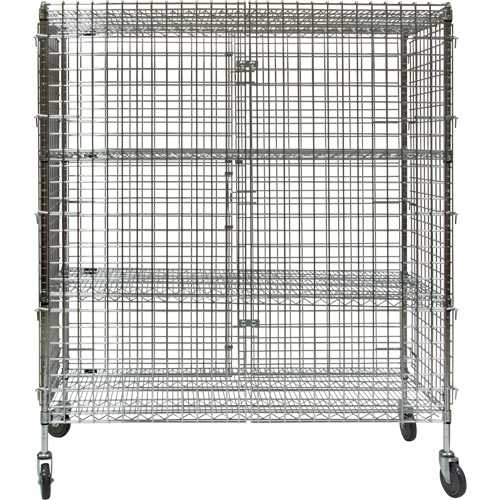 Security Cart, Chrome Plated, 60" x 69" x 24", 500 lbs. Capacity OCP Construction Supplies