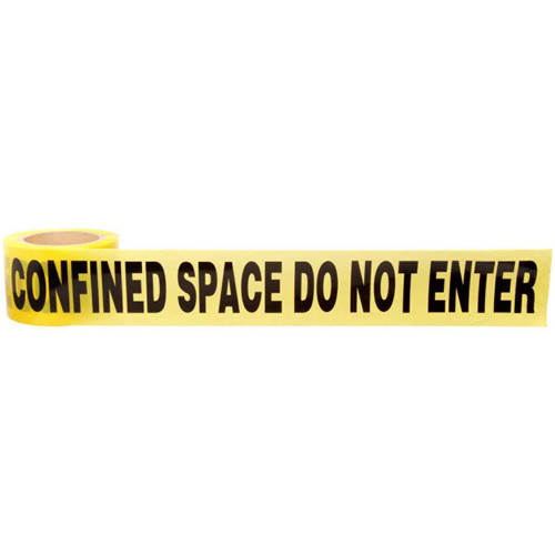 Barricade Tape, English, 3" W x 1000' L, 3 mils, Black on Yellow OCP Construction Supplies