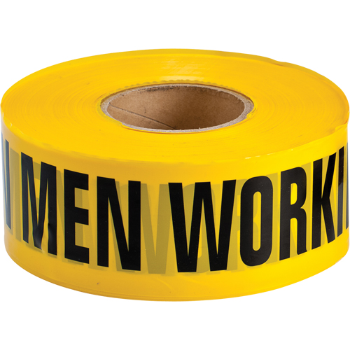 Barricade Tape, English, 3" W x 1000' L, 3.5 mils, Black on Yellow OCP Construction Supplies