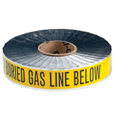 "Gas Line" Identoline&reg; Underground Warning Tape, 2" W x 1000' L, Black on Yellow OCP Construction Supplies
