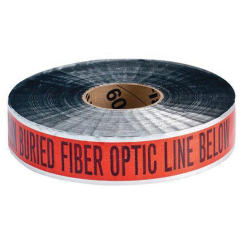 "Fiber Optic Line" Identoline&reg; Underground Warning Tape, 2" W x 1000' L, Black on Orange OCP Construction Supplies
