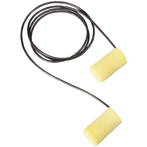 E-A-Rsoft Yellow Neons  Metal Detectable Earplugs, Corded, Large, Bulk - Polybag, 33 NRR dB OCP Construction Supplies