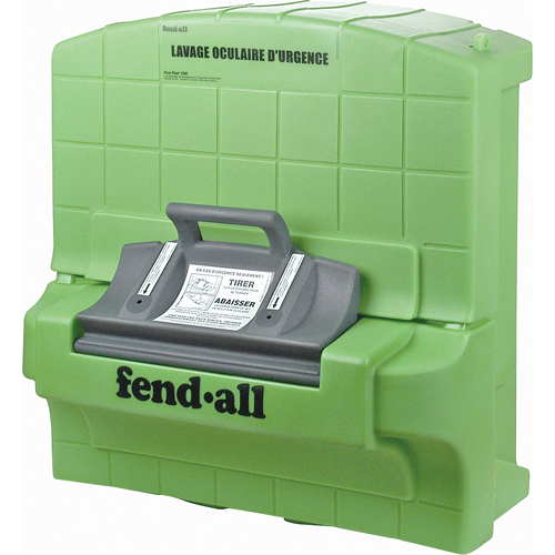 Directives en français pour poste de douche oculaire Fendall Pure Flow 1000, Aliment&eacute; par gravit&eacute;, Capacit&eacute; 7 gal., Conformit&eacute; ANSI Z358.1 OCP Construction Supplies