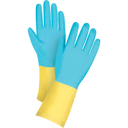 Dipped Chemical-Resistant Gloves, Size 8, 12" L, Neoprene, Flock-Lined Inner Lining, 20-mil OCP Construction Supplies