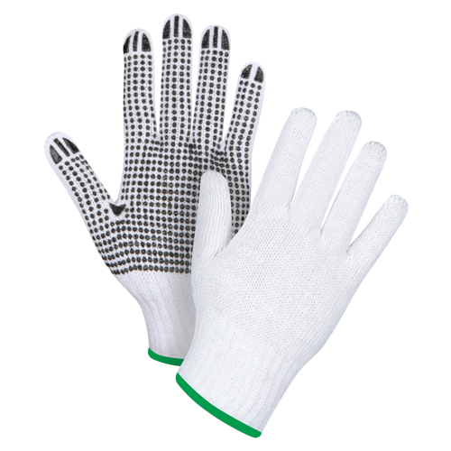Gants tricot&eacute;s &agrave; pois, Poly/coton, Un c&ocirc;t&eacute;, Calibre 7, Moyen OCP Construction Supplies