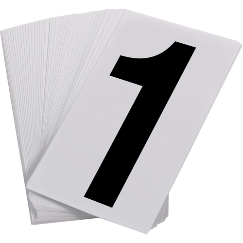 Pressure Sensitive Numbering, 1, 3-1/2" H, Black on White OCP Construction Supplies