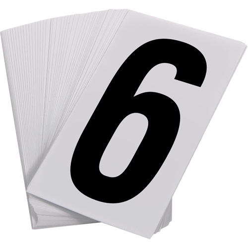 Pressure Sensitive Numbering, 6, 3-1/2" H, Black on White OCP Construction Supplies