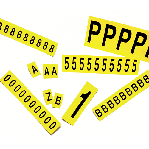 Individual Adhesive Number Markers, 2, 3-7/8" H, Black on Yellow OCP Construction Supplies