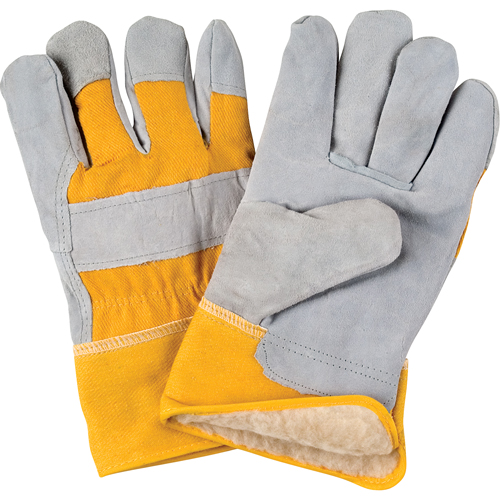 Gants d'ajusteur doubl&eacute;s pour l'hiver, 2T-Grand, Paume en Cuir de vache refendu, Doublure en Boa OCP Construction Supplies