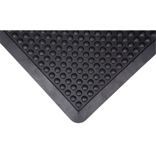 Tapis antifatigue en d&ocirc;me, &agrave; bulles, 2' x 3' x 1/2", Noir, Caoutchouc OCP Construction Supplies
