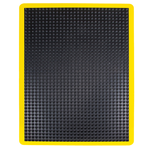 Tapis antifatigue en d&ocirc;me, &agrave; bulles, 2' x 3' x 1/2", Noir, Caoutchouc OCP Construction Supplies