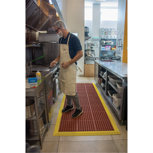 Tapis modulaire antifatigue, Nid d'abeilles, 3' x 3' x 1/2", Brun, Nitrile/Caoutchouc OCP Construction Supplies