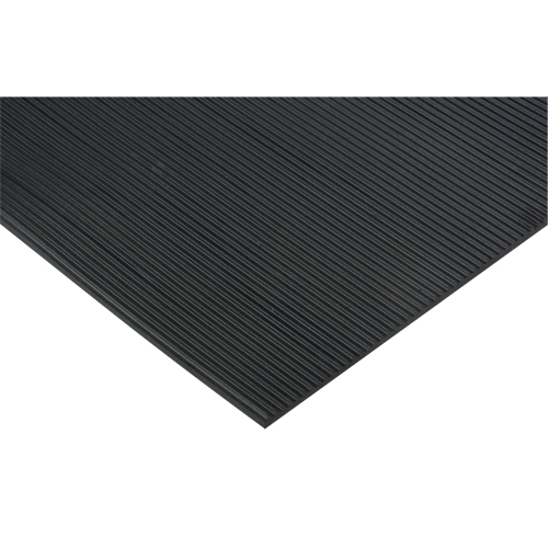 Tapis &agrave; nervures fines, Essuie-pieds, 2' x 75' x 1/8", Noir OCP Construction Supplies