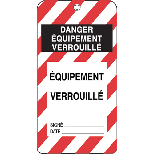 Lockout Tags, Plastic, 3" W x 5-3/4" H, French OCP Construction Supplies