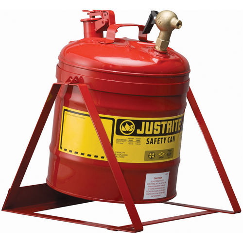 Bidon avec robinet s&eacute;curitaires pour laboratoires, Type I, Acier, 5 gal. US, Rouge, Homologu&eacute; FM OCP Construction Supplies