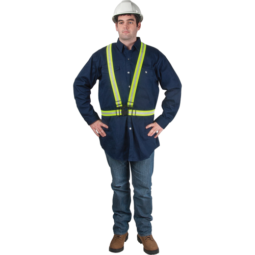 Standard-Duty Safety Harness, High Visibility Lime-Yellow, Silver Reflective Colour, Medium OCP Construction Supplies