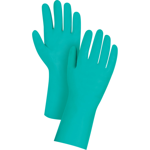 Gants de premi&egrave;re qualit&eacute; &agrave; prise en losange r&eacute;sistants aux produits chimiques, Taille Grand/9, 13" lo, Nitrile, 11 mils OCP Construction Supplies