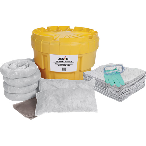 Trousse de lutte contre les d&eacute;versements de premi&egrave;re qualit&eacute;, Huile seulement, Overpack/Baril de r&eacute;cup&eacute;ration, Absorbance de 20 gal. US OCP Construction Supplies