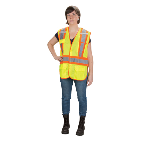 CSA Compliant High Visibility Surveyor Vest, High Visibility Lime-Yellow, 2X-Large, Polyester OCP Construction Supplies