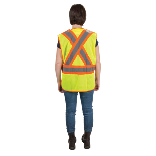 CSA Compliant High Visibility Surveyor Vest, High Visibility Lime-Yellow, 2X-Large, Polyester OCP Construction Supplies